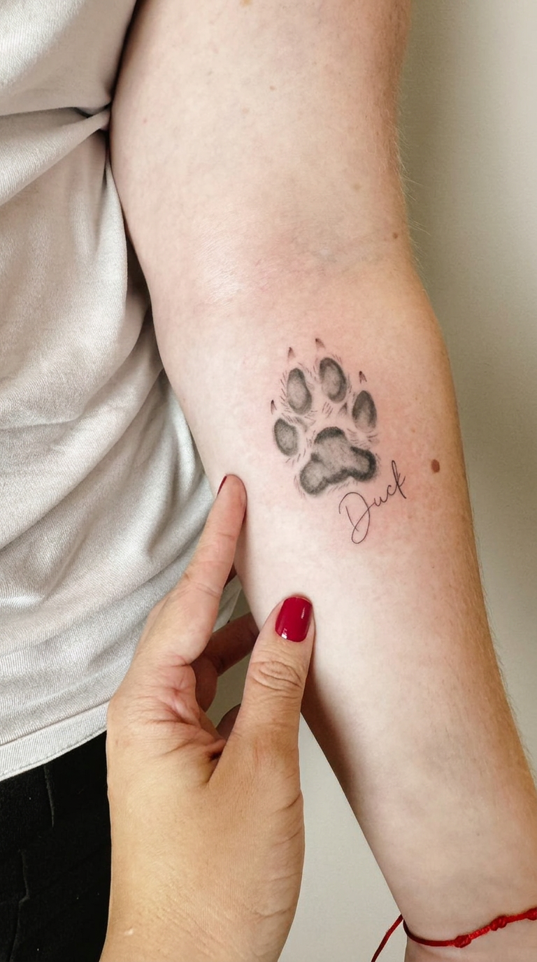 Tatuagem fineline de símbolo minimalista